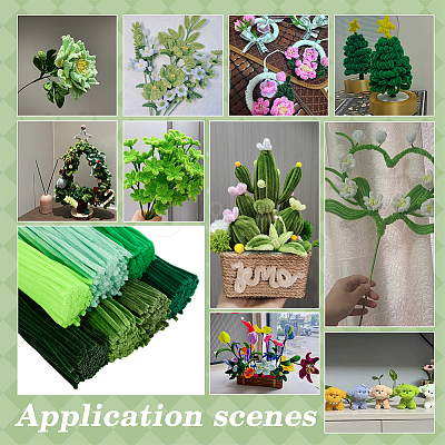 7 Bags 7 Colors DIY Plush Sticks DIY-FG0008-35-1