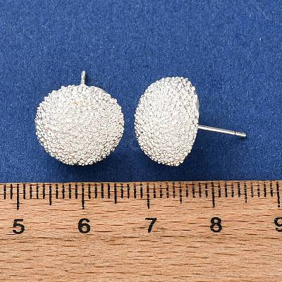 Brass Textured Stud Earrings EJEW-A143-02C-S-1