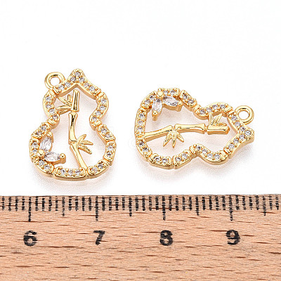 Brass Micro Pave Cubic Zirconia Pendants KK-N263-51G-1