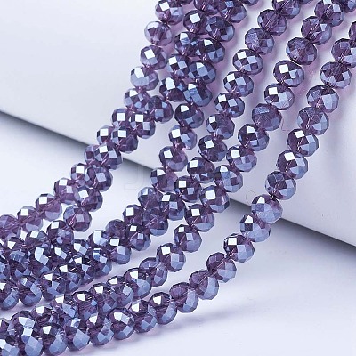Electroplate Glass Beads Strands EGLA-A034-T8mm-A16-1