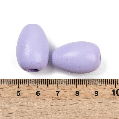Spray Painted Wood European Beads WOOD-F017-10D-1