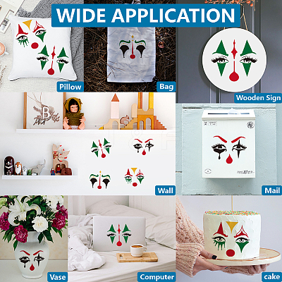 1 Set Clown Theme PET Hollow Out Drawing Painting Stencils DIY-MA0004-66-1