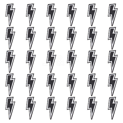 30Pcs Lightning Bolt Polyester Computerized Embroidery Iron on Patches PATC-HY0001-64-1