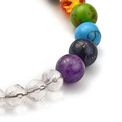 Chakra Round Ball Crystal Suncatcher Dowsing Pendulum Pendants PALLOY-JF00460-02-1