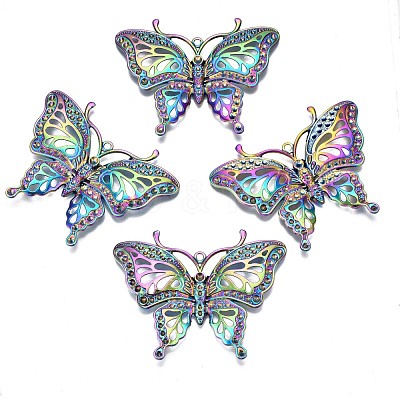Rainbow Color Alloy Big Pendant Rhinestone Settings PALLOY-N163-171-NR-1
