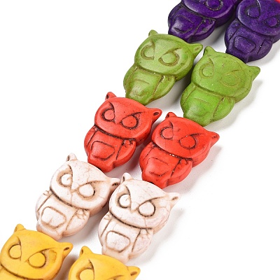 Owl Synthetic Turquoise Beads Strands TURQ-I010-28-1