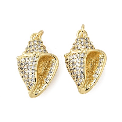 Brass Micro Pave Cubic Zirconia Pendants KK-B148-11G-1