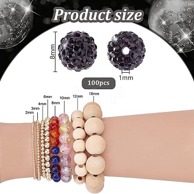 100Pcs Pave Disco Ball Beads FIND-PH0022-11A-1