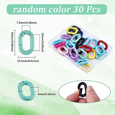 30Pcs Spray Painted Alloy Spring Gate Rings FIND-SP0001-15-1