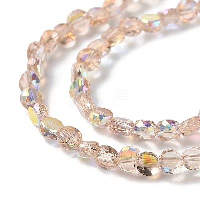 Transparent Electroplate Glass Beads Strands GLAA-Q099-A01-02-1