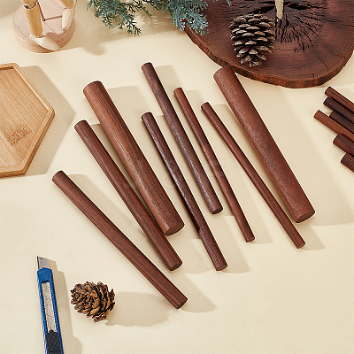 4 Style Waxed Round Wooden Sticks WOOD-OC0002-82-1
