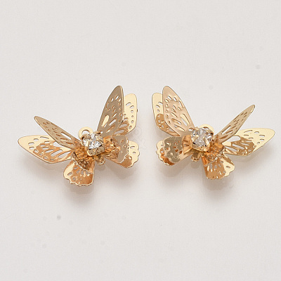 Brass Filigree Pendants KK-R082-07LG-1