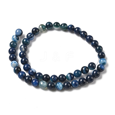 Natural Banded Agate Beads Strands G-I392-A01-8mm-1