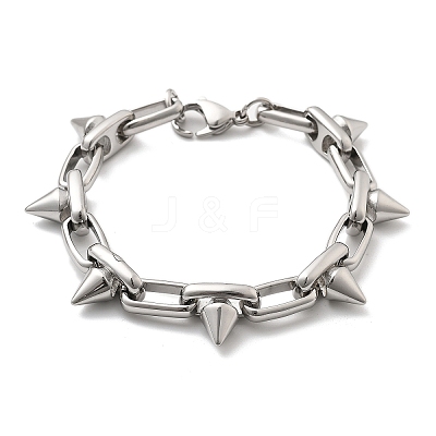 304 Stainless Steel Oval Link Chain Bracelets BJEW-A033-01P-1