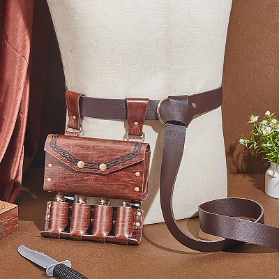 PU Imitation Leather Waist Belt Bag with 4 Cork Glass Bottles AJEW-WH0678-31B-1