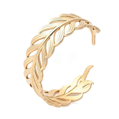 304 Stainless Steel Cuff Bangles for Women BJEW-U032-21G-1