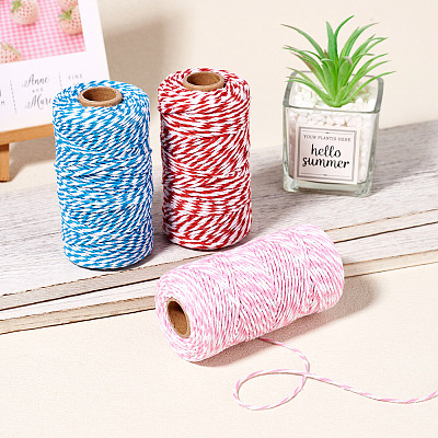 3 Rolls 3 Colors Two Tone Cotton String Threads OCOR-TA0002-24-1