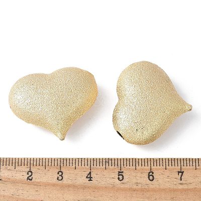 Heart Brass Beads KK-F892-36G-1