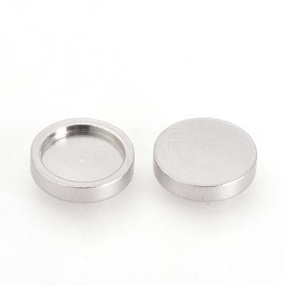 Non-Tarnish 201 Stainless Steel Plain Edge Bezel Cups X-STAS-Q210-50-1