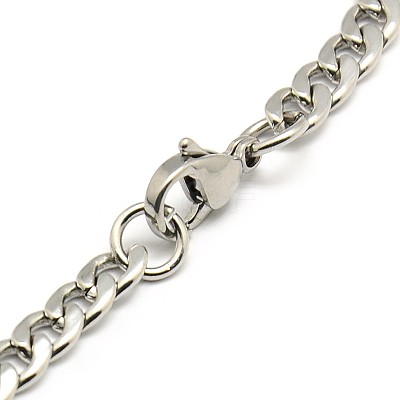 304 Stainless Steel Curb Chain/Twisted Chain Bracelet Making X-STAS-A028-N121P-1