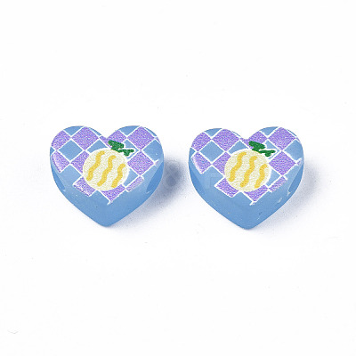 Autumn Theme Transparent Printed Acrylic European Beads MACR-XCP0001-26A-1