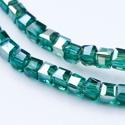 Electroplate Glass Beads Strands EGLA-F121-HR-A01-1