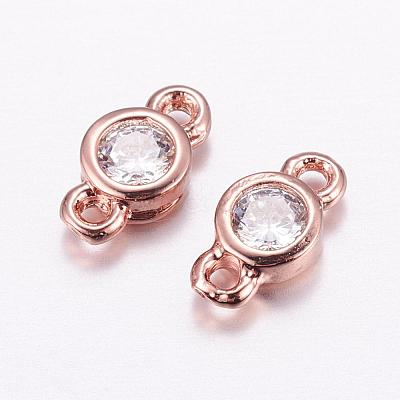 Brass Micro Pave Cubic Zirconia Links KK-F714-09-1