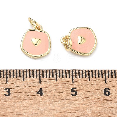 Brass Enamel Pendants KK-C251-36G-1