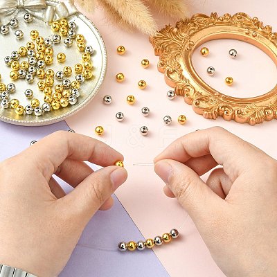 100Pcs 2 Colors CCB Plastic Beads CCB-CJ0001-08-1