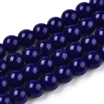 Opaque Solid Color Glass Beads Strands X-GLAA-T032-P6mm-03-1