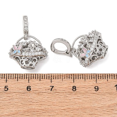 Brass Micro Pave Cubic Zirconia Peg Bails KK-A279-10P-1
