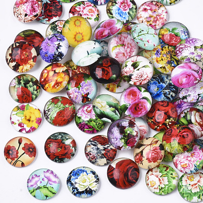 Glass Cabochons GGLA-R040-12mm-07-1