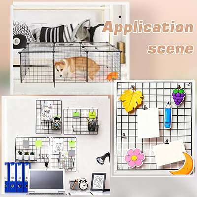 4 Bags Spray Printed Iron Mesh Wall Mounted Hanging Display Stands ODIS-WR0001-18A-1