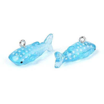 Sea Animal Theme Transparent Resin Pendants X-RESI-D071-04A-1