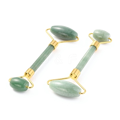 Natural Green Aventurine Brass Face Massager MRMJ-G009-38G-1
