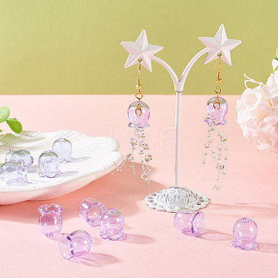 10Pcs Glass Bead Caps for Wind Chimes Making GLAA-BY0001-05G-1