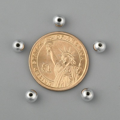 Plating Plastic Acrylic Round Beads PACR-L003-6mm-S-1