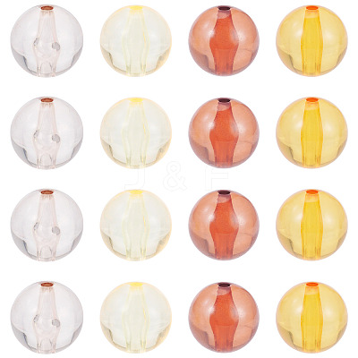 20Pcs 4 Colors Transparent Acrylic Beads MACR-TADJ0001-02B-1