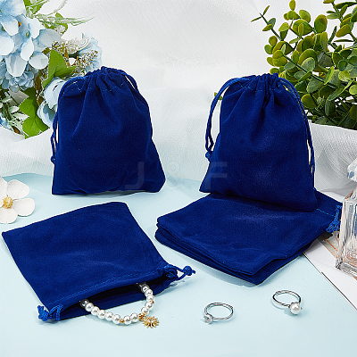 20Pcs Rectangle Velvet Drawstring Pouches TP-BBC0001-03B-03-1