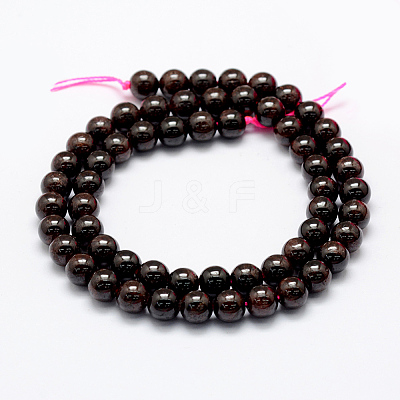 Natural Garnet Beads Strands X-G-P322-25-6mm-1