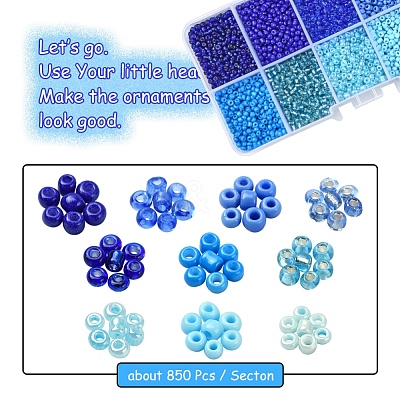 8500Pcs 10 Style Glass Seed Beads SEED-YW0001-80B-1
