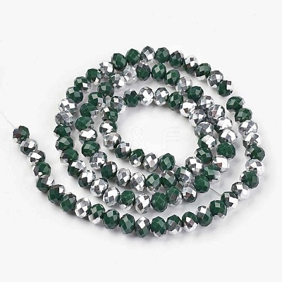 Electroplate Opaque Glass Beads Strands EGLA-A034-P8mm-M04-1
