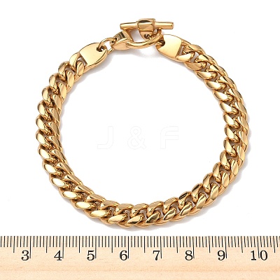 304 Stainless Steel Cuban Link Chain Bracelets for Women BJEW-G779-03G-1