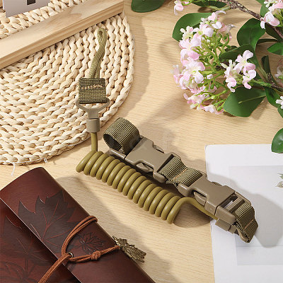 Nylon Outdoor Tactical Spring Lanyard AJEW-WH0752-319A-1