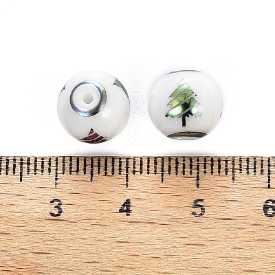 Christmas Opaque Glass Beads EGLA-R113-02D-1