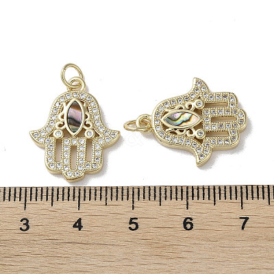 Brass Micro Pave Cubic Zirconia Pendants KK-G485-22E-G-1