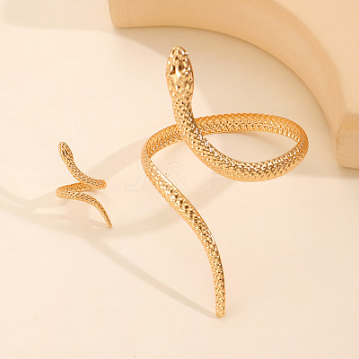 Snake Alloy Cuff Bangles & Cuff Rings Sets FS-WG6CA5E-01-1