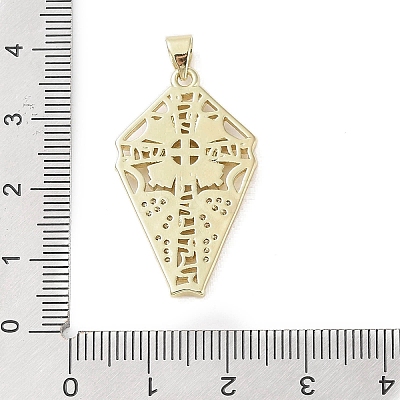 Golden Brass Micro Pave Cubic Zirconia Pendants KK-A209-04C-G-1