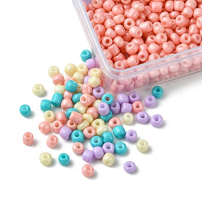 800Pcs 4 Styles Mixed Styles 8/0 Glass Round Seed Beads SEED-FS0001-18C-1