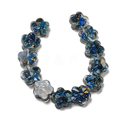 Dyed Natural Imperial Jasper with Resin Beads Strands G-G083-G07-01-1